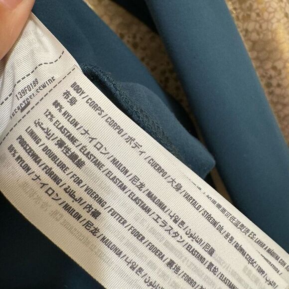 Abercrombie & Fitch Teal Sweetheart Neckline Long Sleeve Bodysuit Medium - Picture 5 of 5